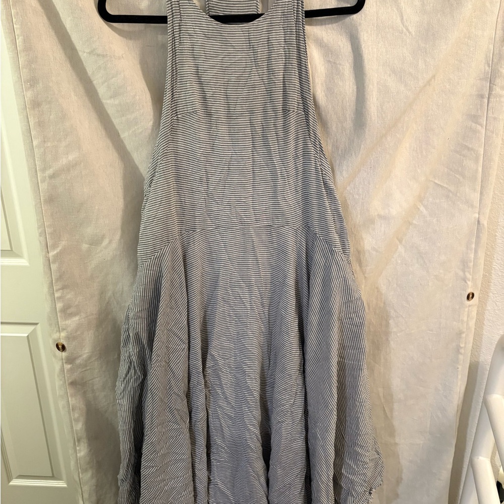 Free People Blue and White Backless Dress
